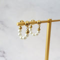 Aretes Acero Inoxidable con Perlas Herradura