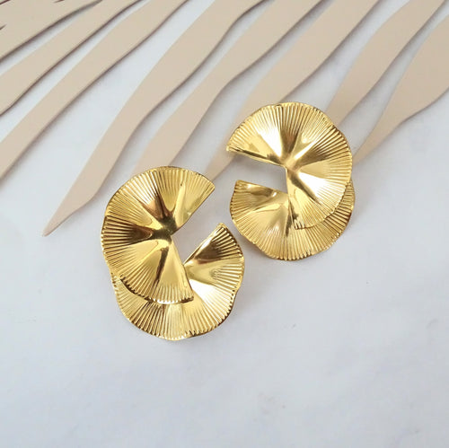 Aretes Acero inoxidable 2 Semicirculos Ondulados