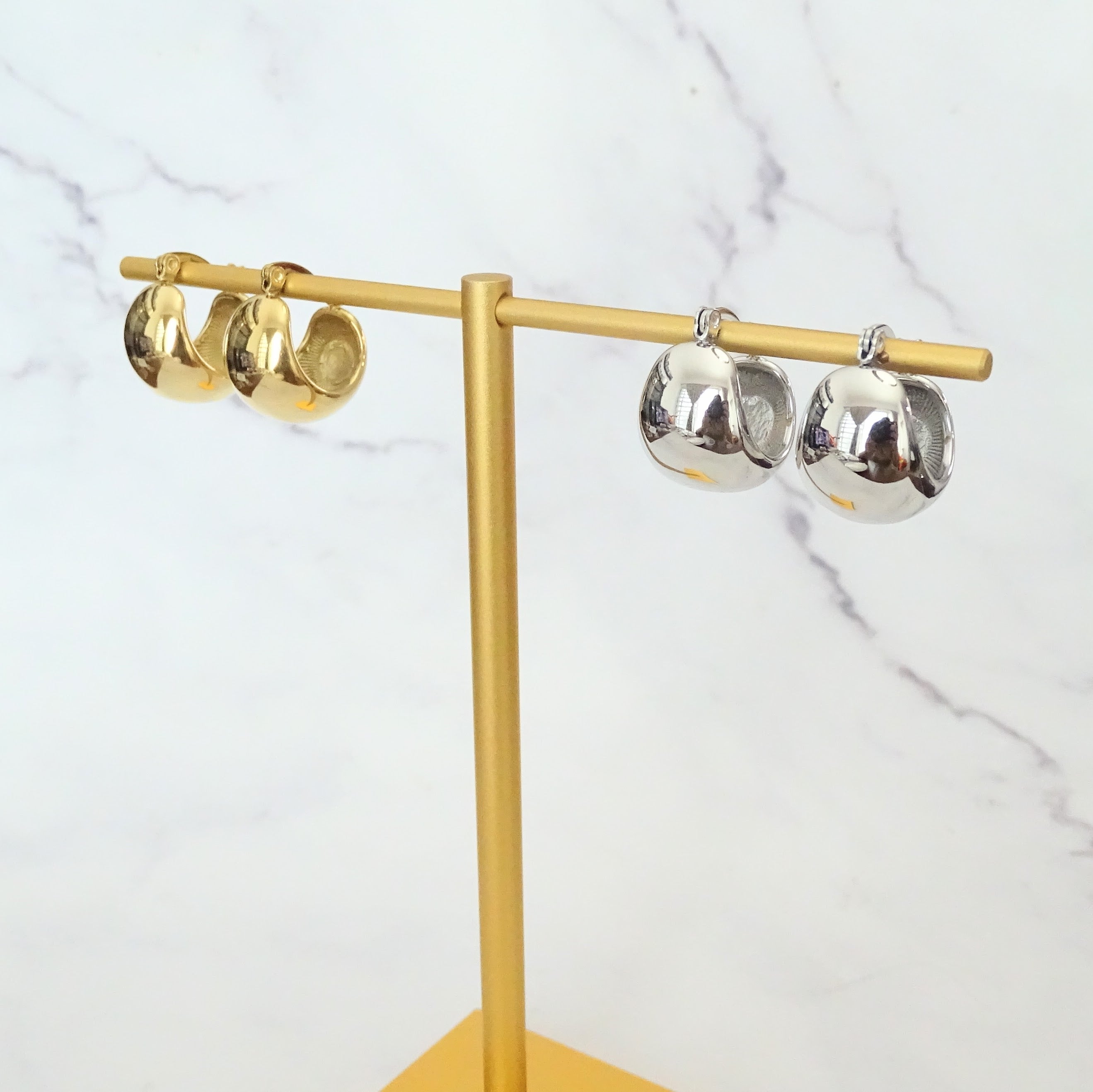 Arracadas Acero Inoxidable Gruesa Canasta