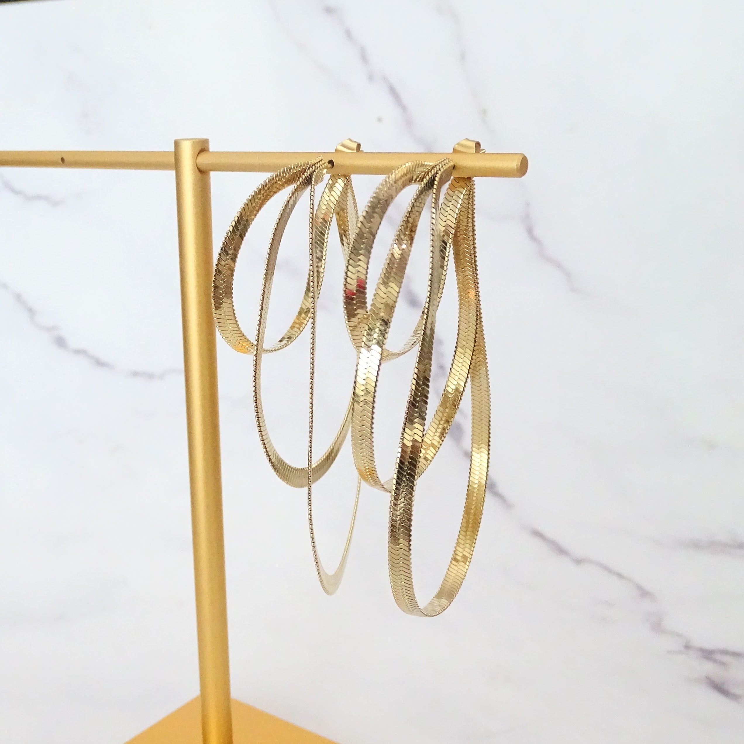 Aretes Acero Inoxidanble 3 Tiras Planas