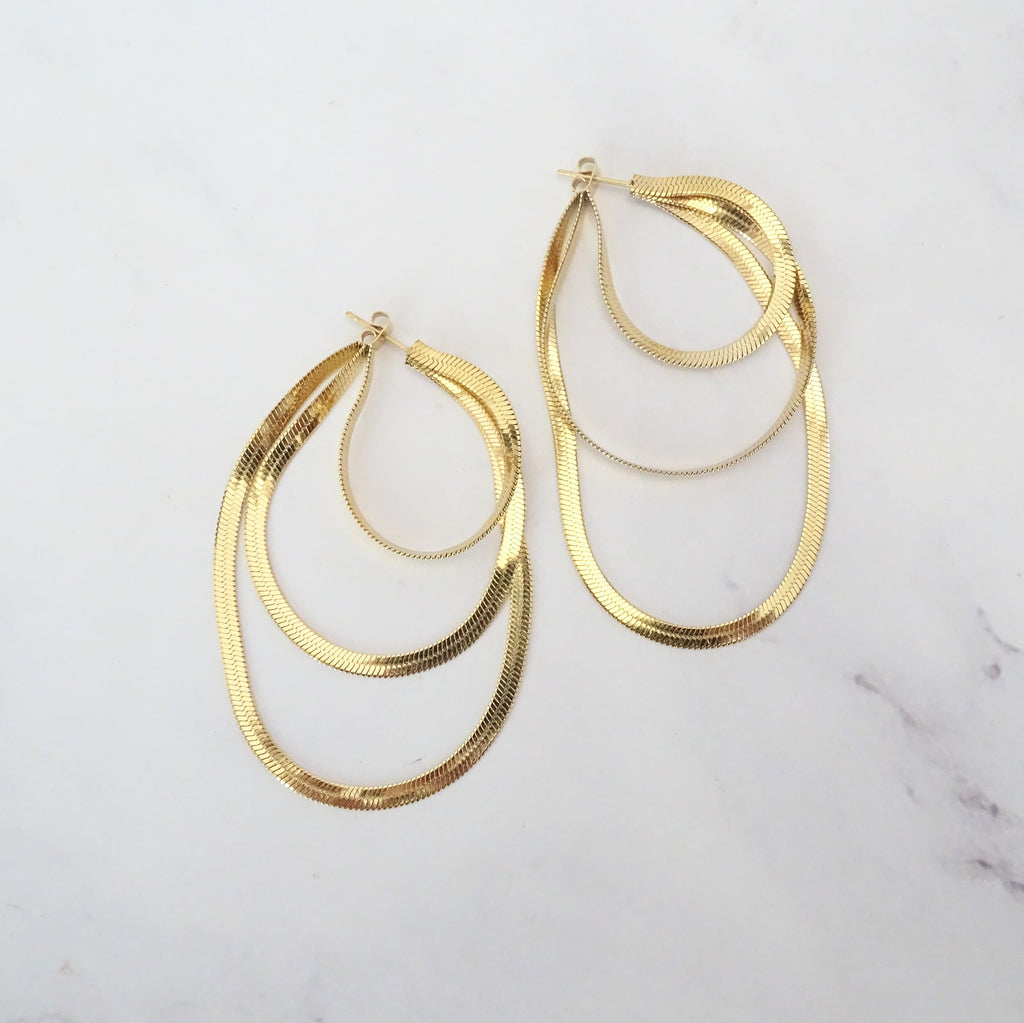 Aretes Acero Inoxidanble 3 Tiras Planas