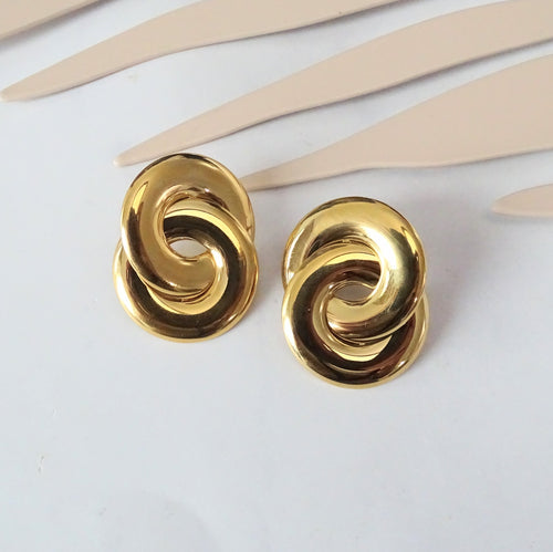 Aretes Acero Inoxidable Dos Circulos