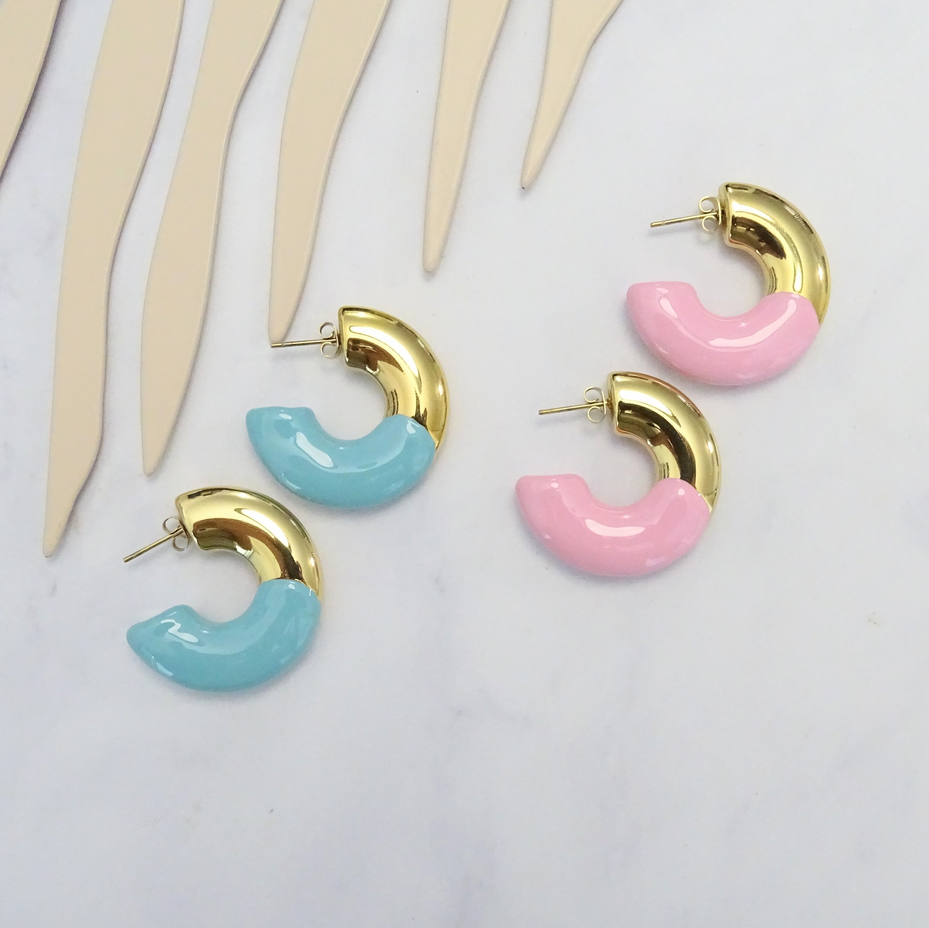 Aretes Acero Inoxidable Chunly Colores