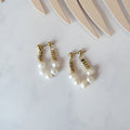 Aretes Acero Inoxidable con Perlas Herradura