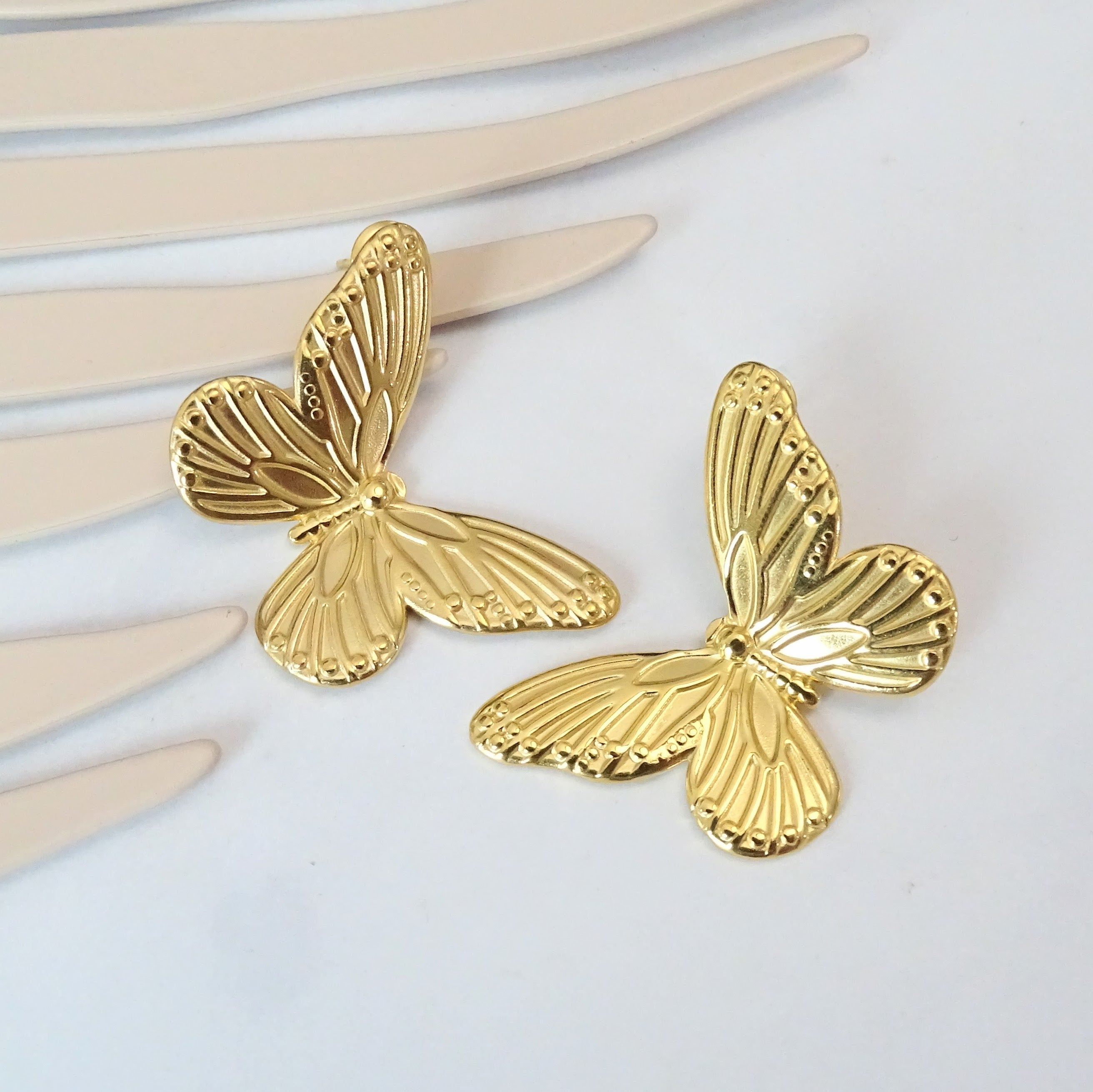 Aretes Acero Inoxidable Mariposa