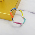 Anillo Plata 925 Ondulado Colores