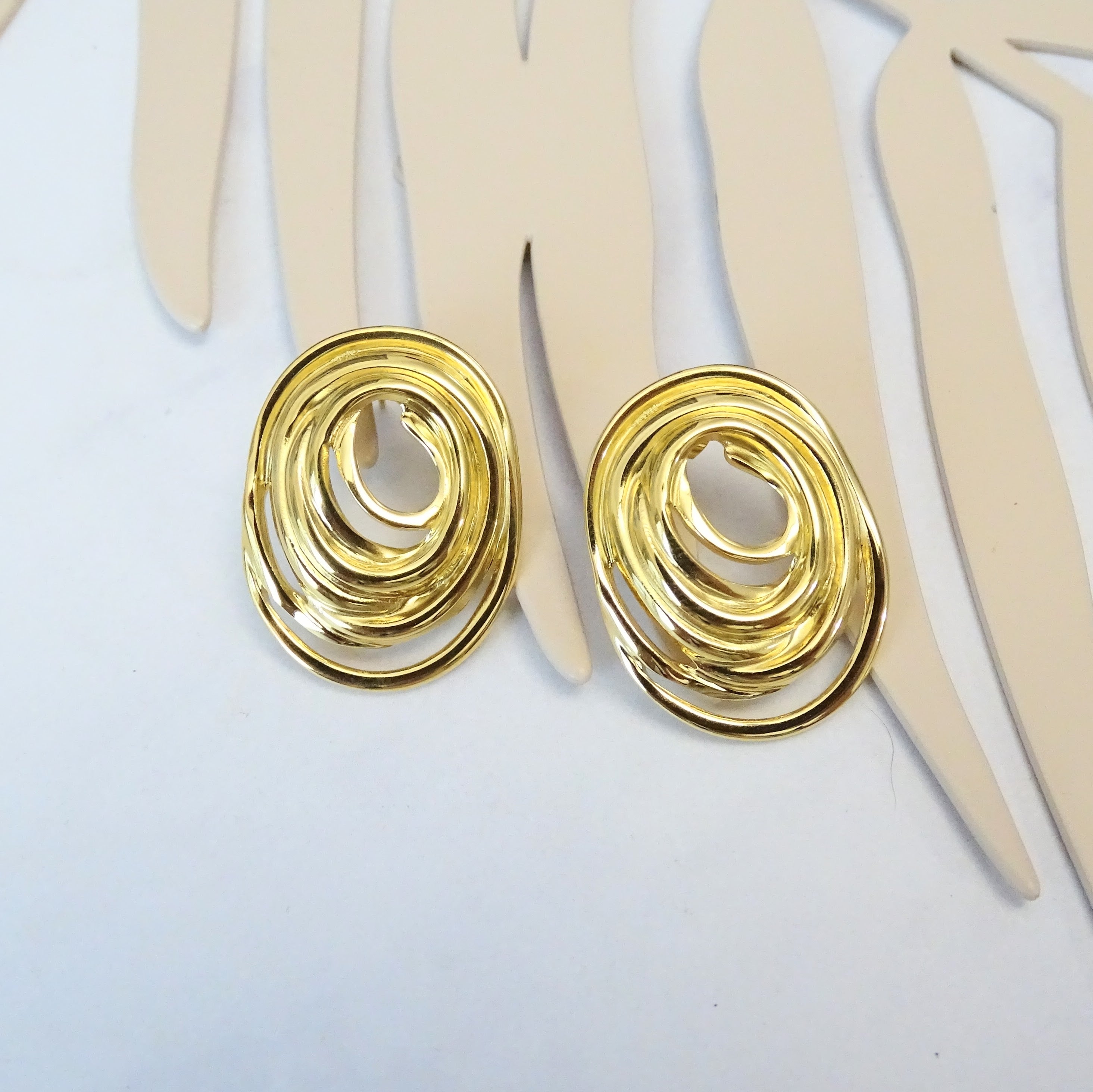 Aretes Acero Inoxidable Circulos Vueltas