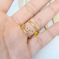 Anillo Acero Inoxidable Triple Cadena Colores