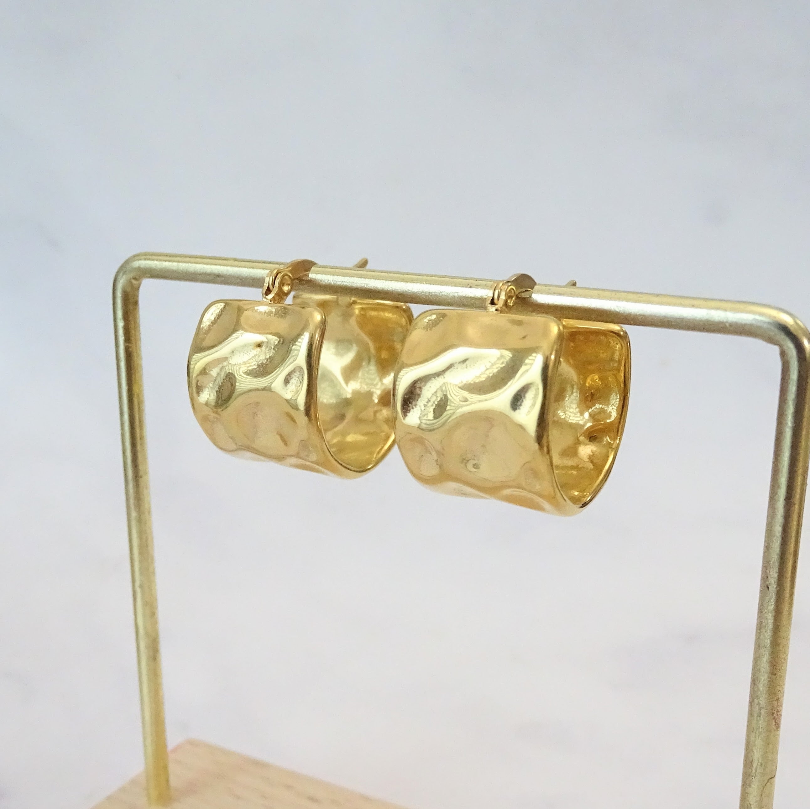 Arracadas Acero Inoxidable Gruesa Plana