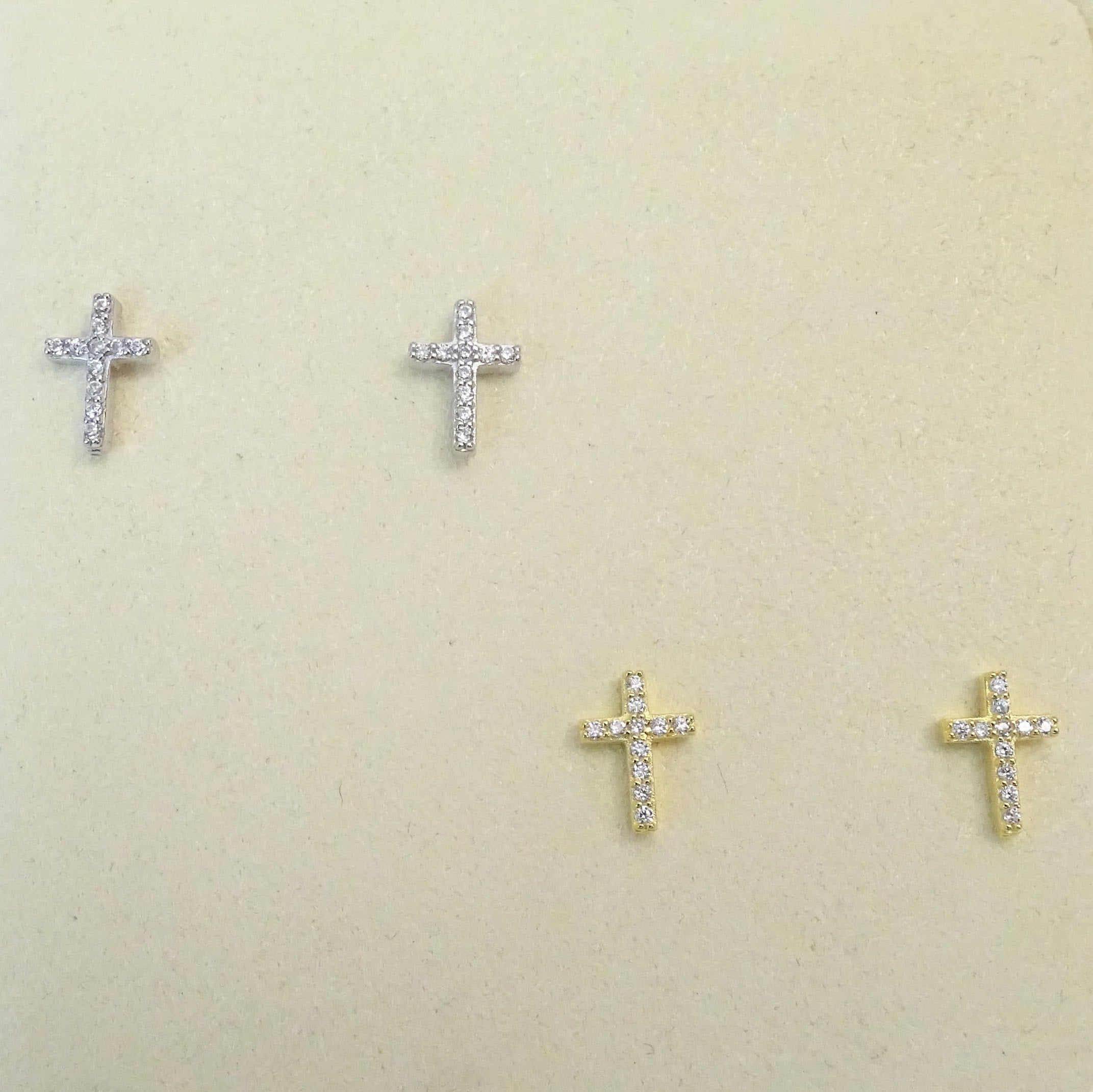 Aretes Plata 925 Cruz Mini