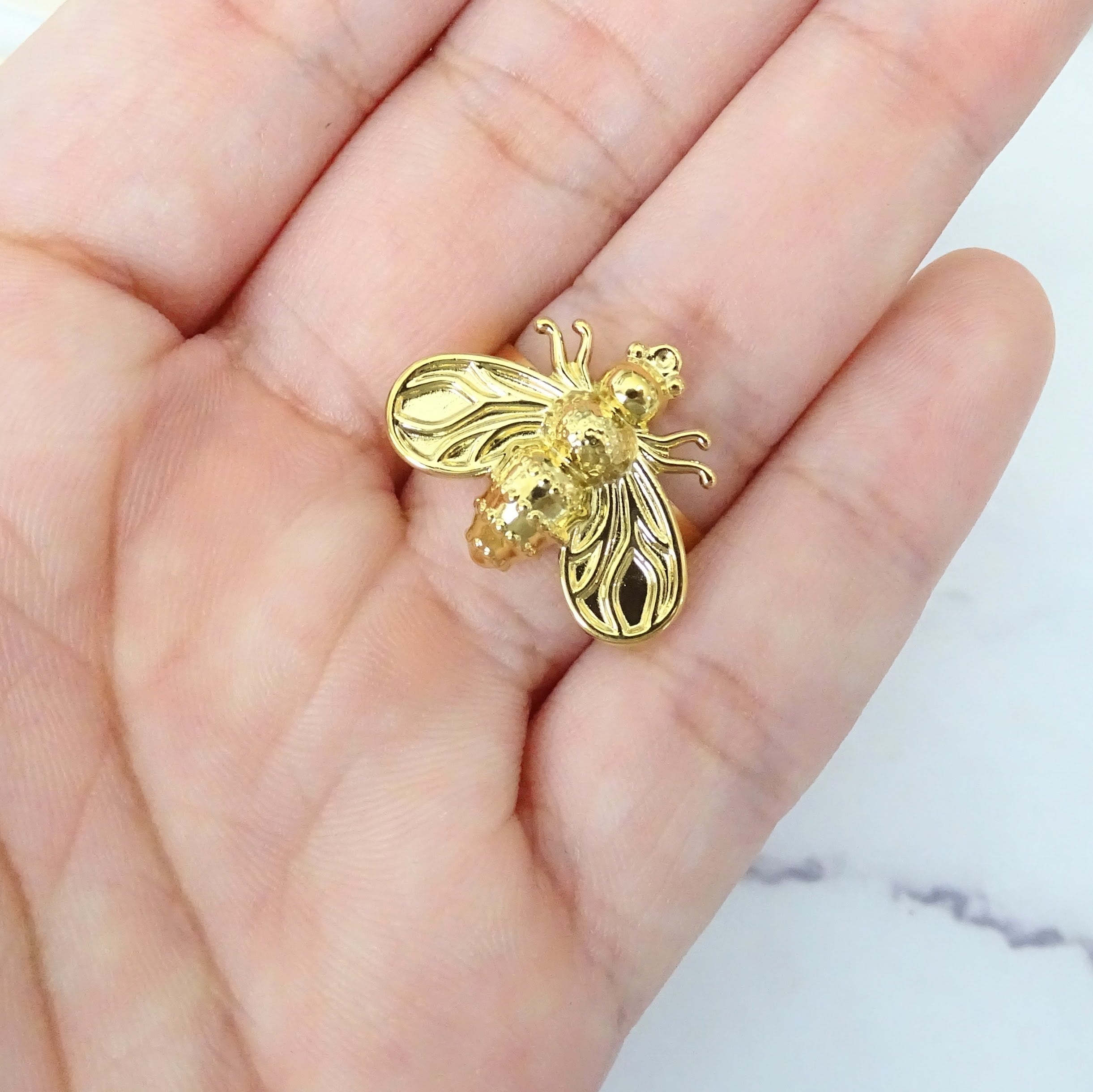 Anillo Acero Inoxidable Abeja