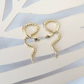 Aretes Acero Inoxidable Serpiente Frente