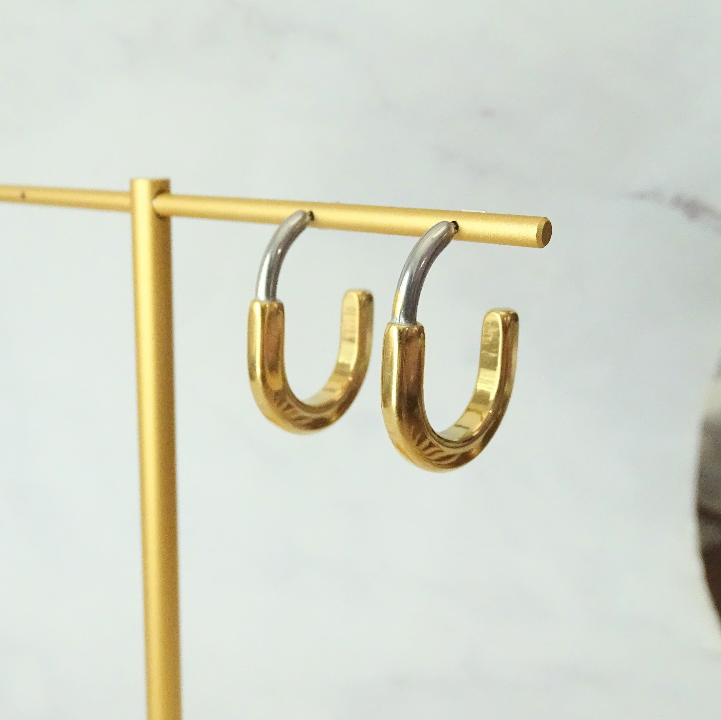 Arracadas Acero Inoxidable Semi Gruesa Multicolor