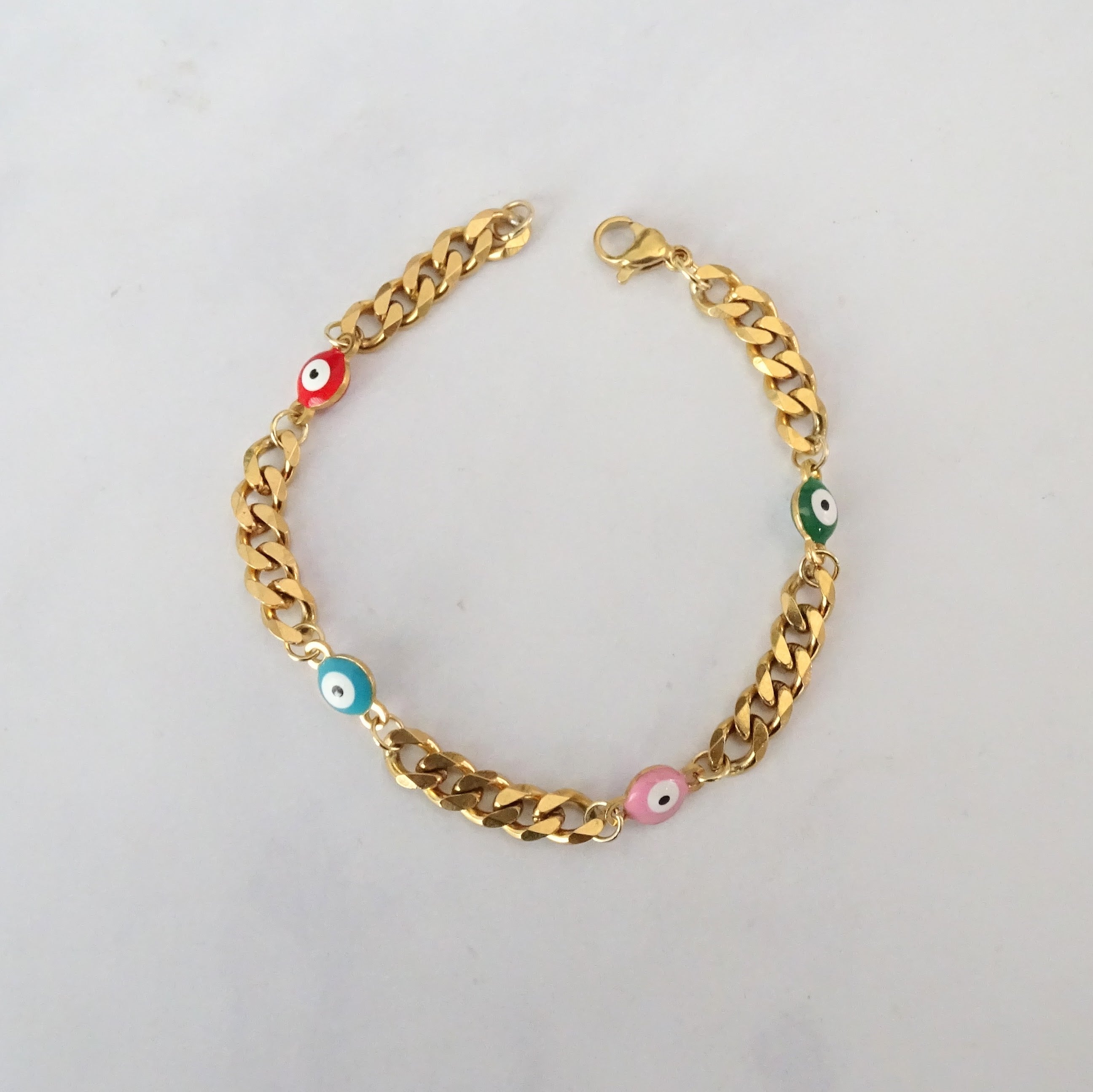 Pulsera Acero Inoxidable con Ojitos Eslabon