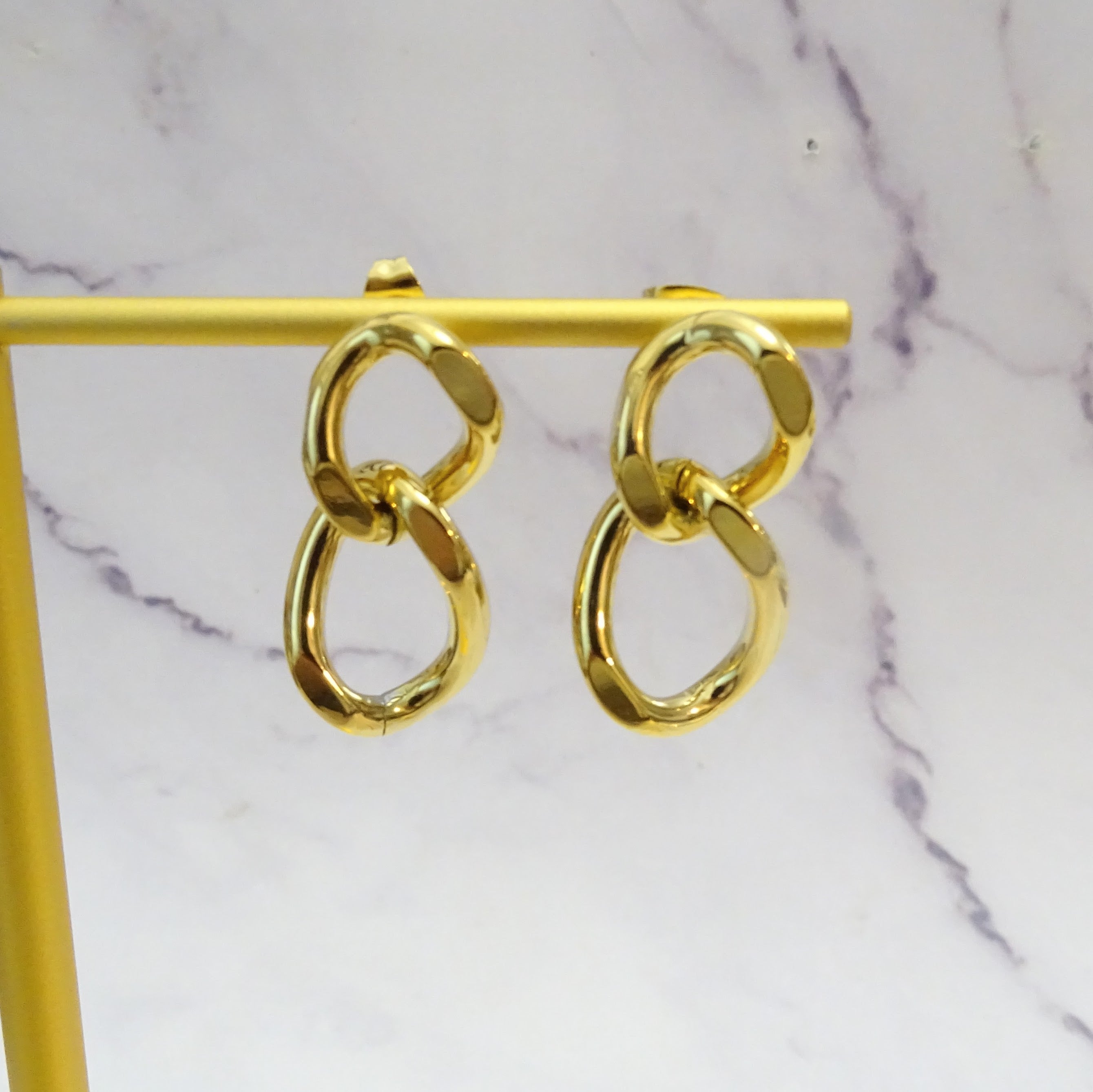 Aretes Acero Inoxidable Dos Eslabones