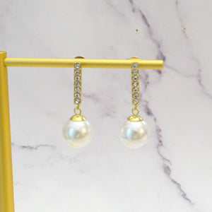 Aretes Acero Inoxidable pal con Perla