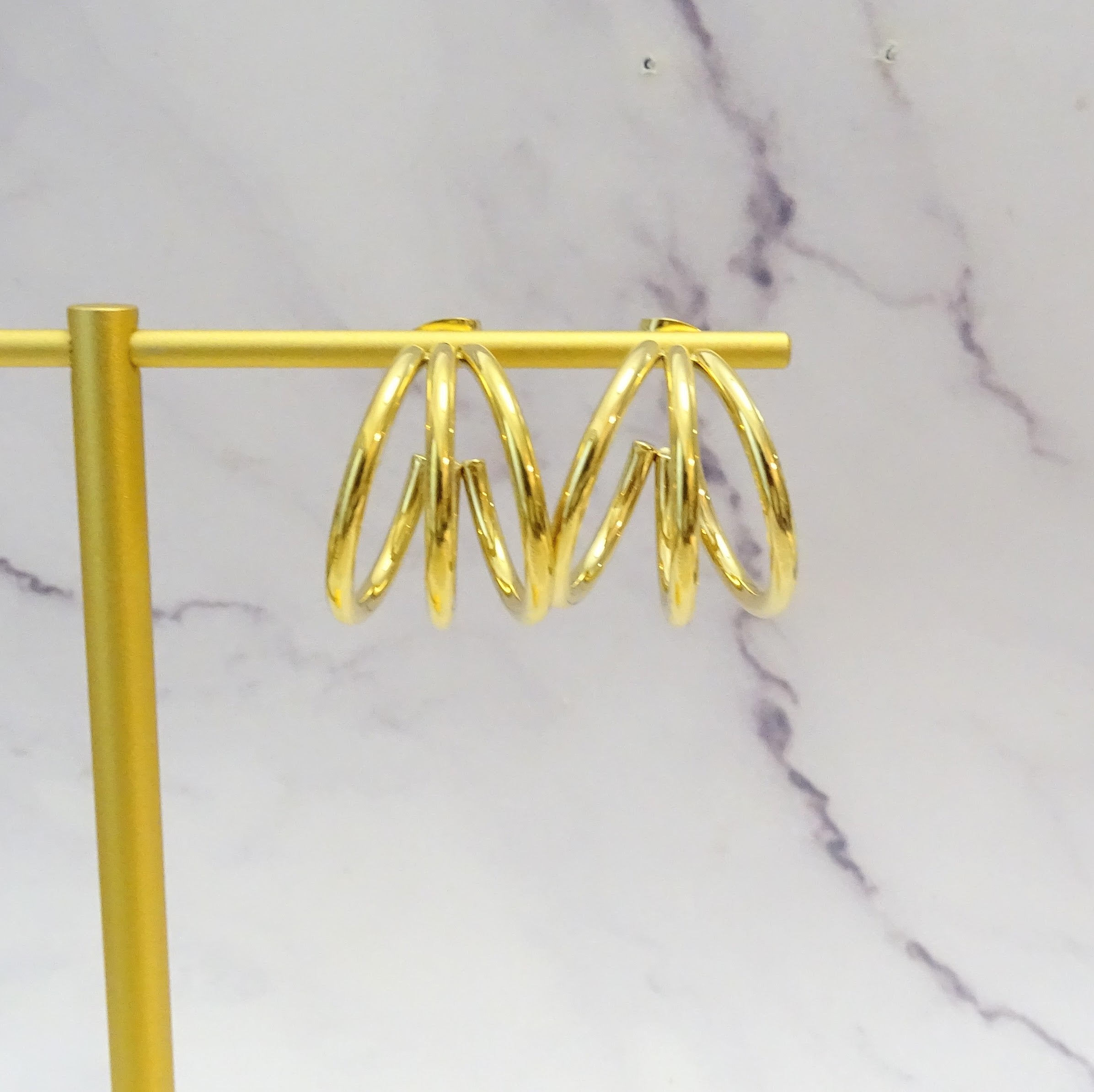 Arracadas Acero Inoxidable Triple