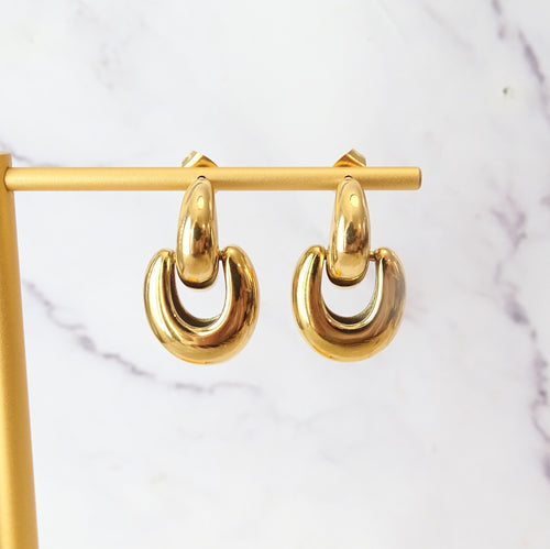 Aretes Acero Inoxidable Doble Eslabon
