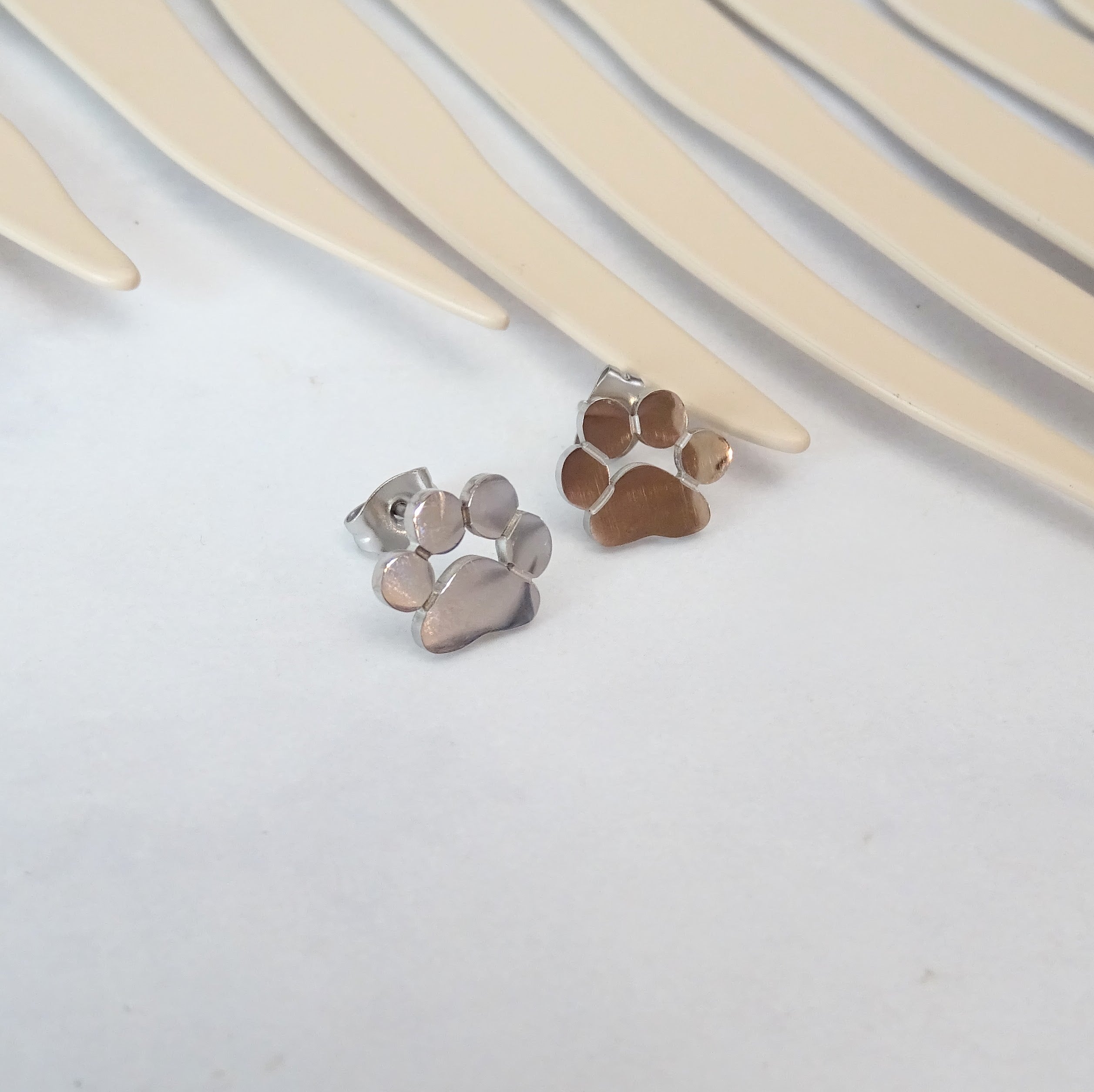 Aretes Acero Inoxidable Huella