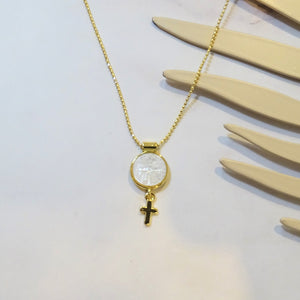 Collar Oro Laminado San Benito con Cruz