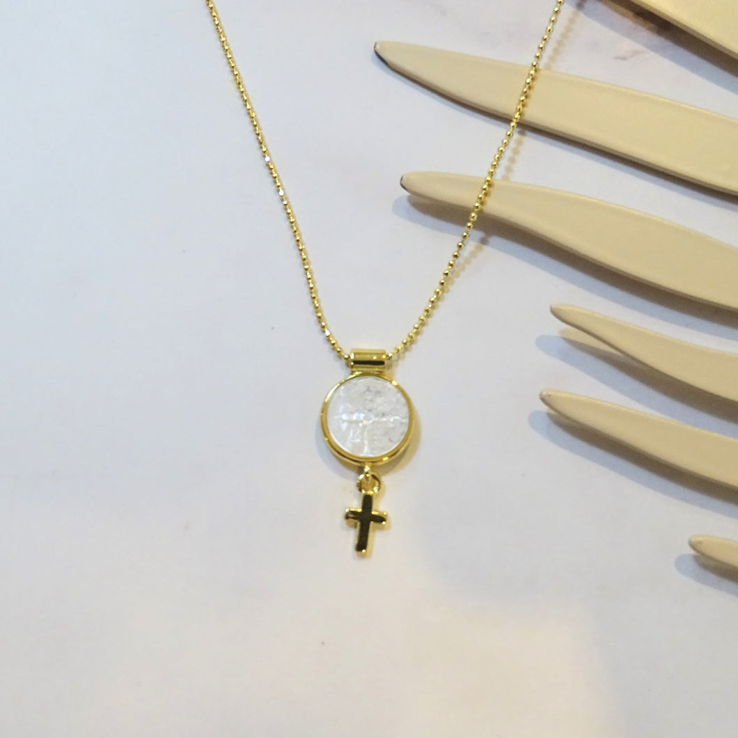 Collar Oro Laminado San Benito con Cruz