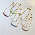 Pulsera Acero Inoxidable Cristales de Colores