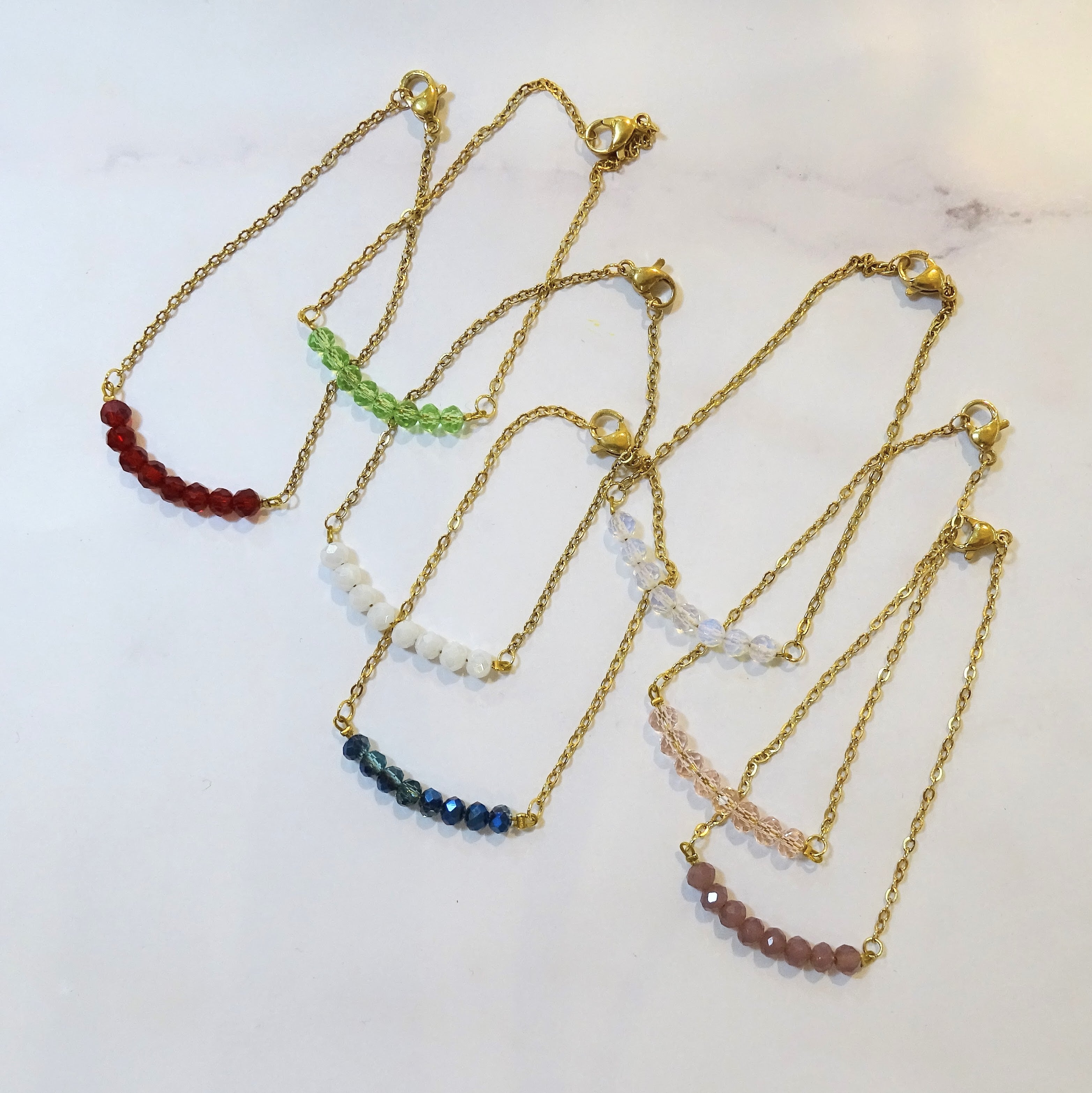 Pulsera Acero Inoxidable Cristales de Colores