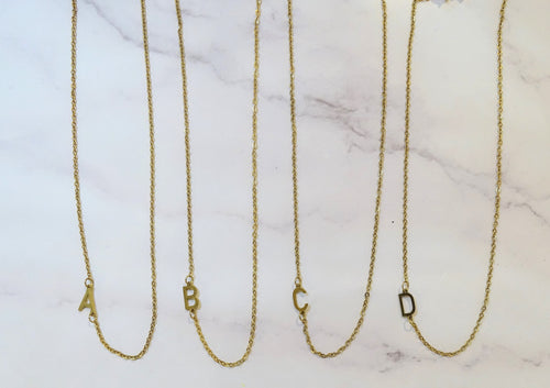 Collar Acero Inoxidable Inicial Lateral