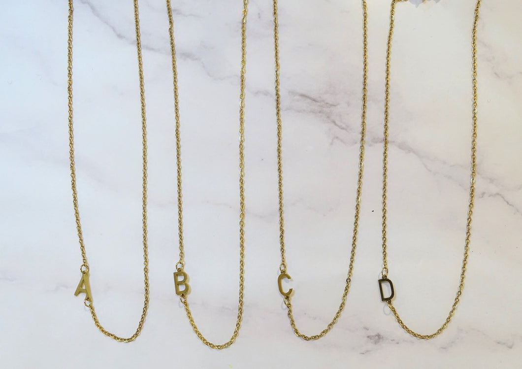 Collar Acero Inoxidable Inicial Lateral