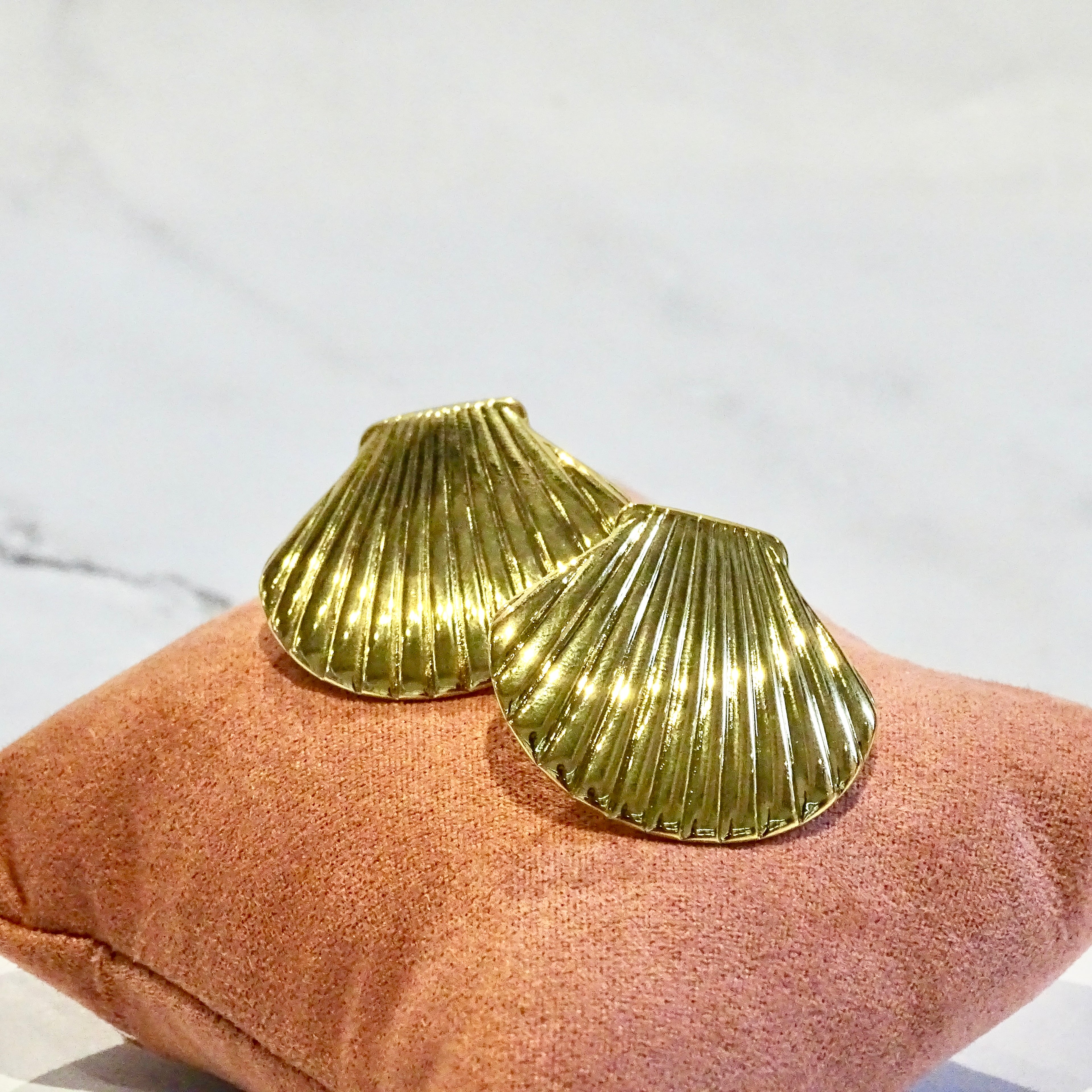 Aretes Acero Inoxidable Golden Shell