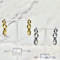 Aretes Acero Inoxidable Ondas Entrelazadas