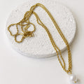 Collar Acero Inoxidable Nudo Doble con Perla