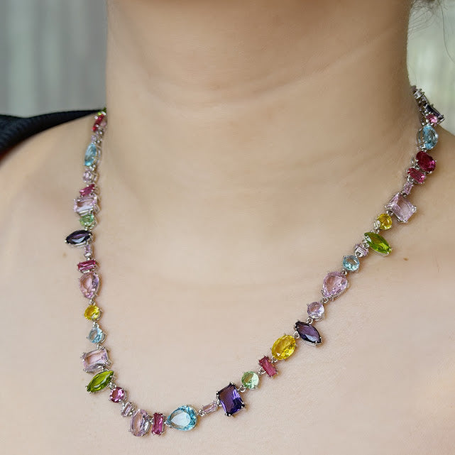 Collar Baño De Rodio Colores Pastel
