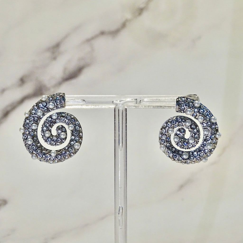 Aretes Acero Inoxidable Espiral Brillante