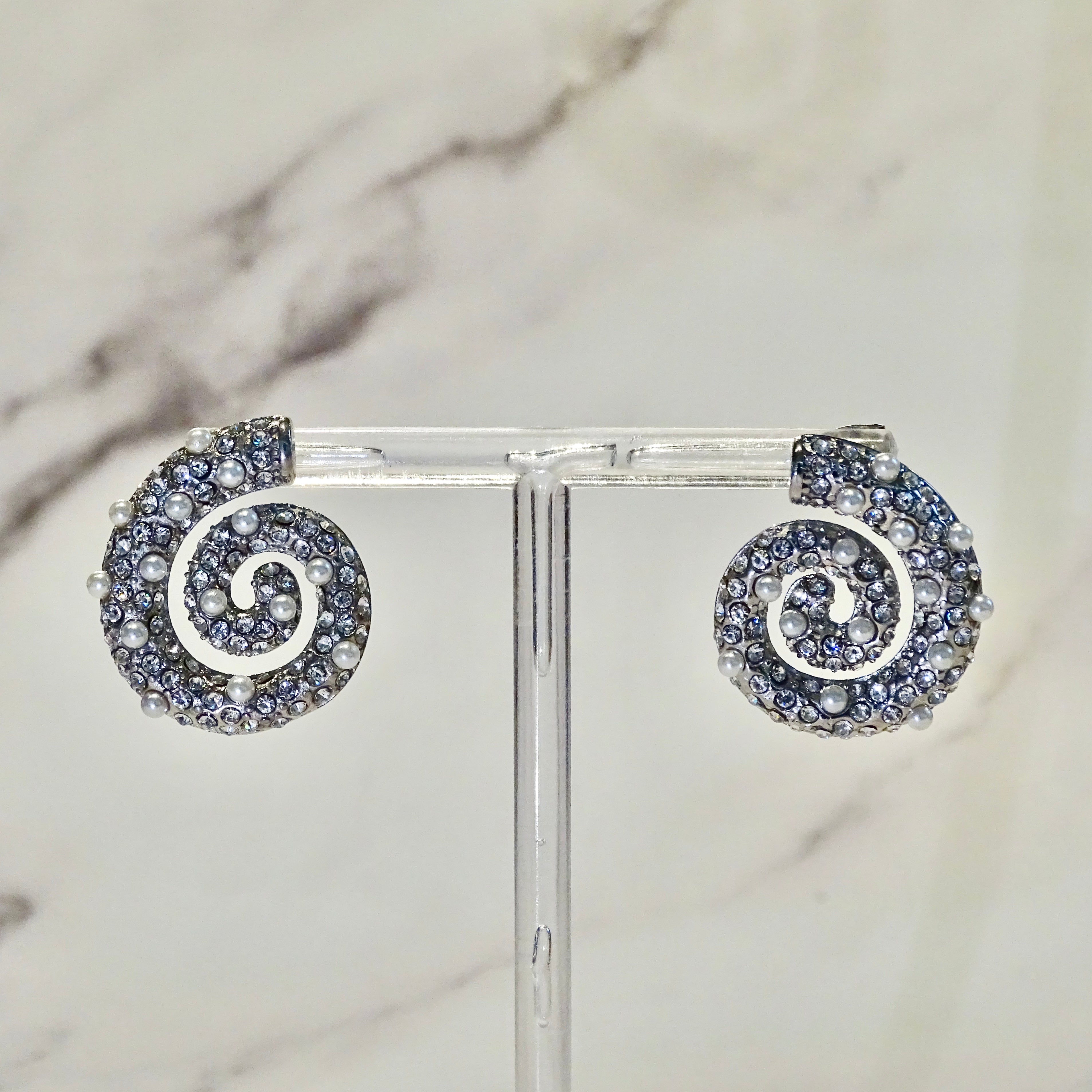 Aretes Acero Inoxidable Espiral Brillante