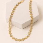 Collar Acero Inoxidable 15 trebols con cristales