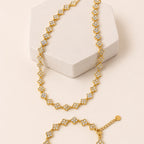 Collar Acero Inoxidable 15 trebols con cristales