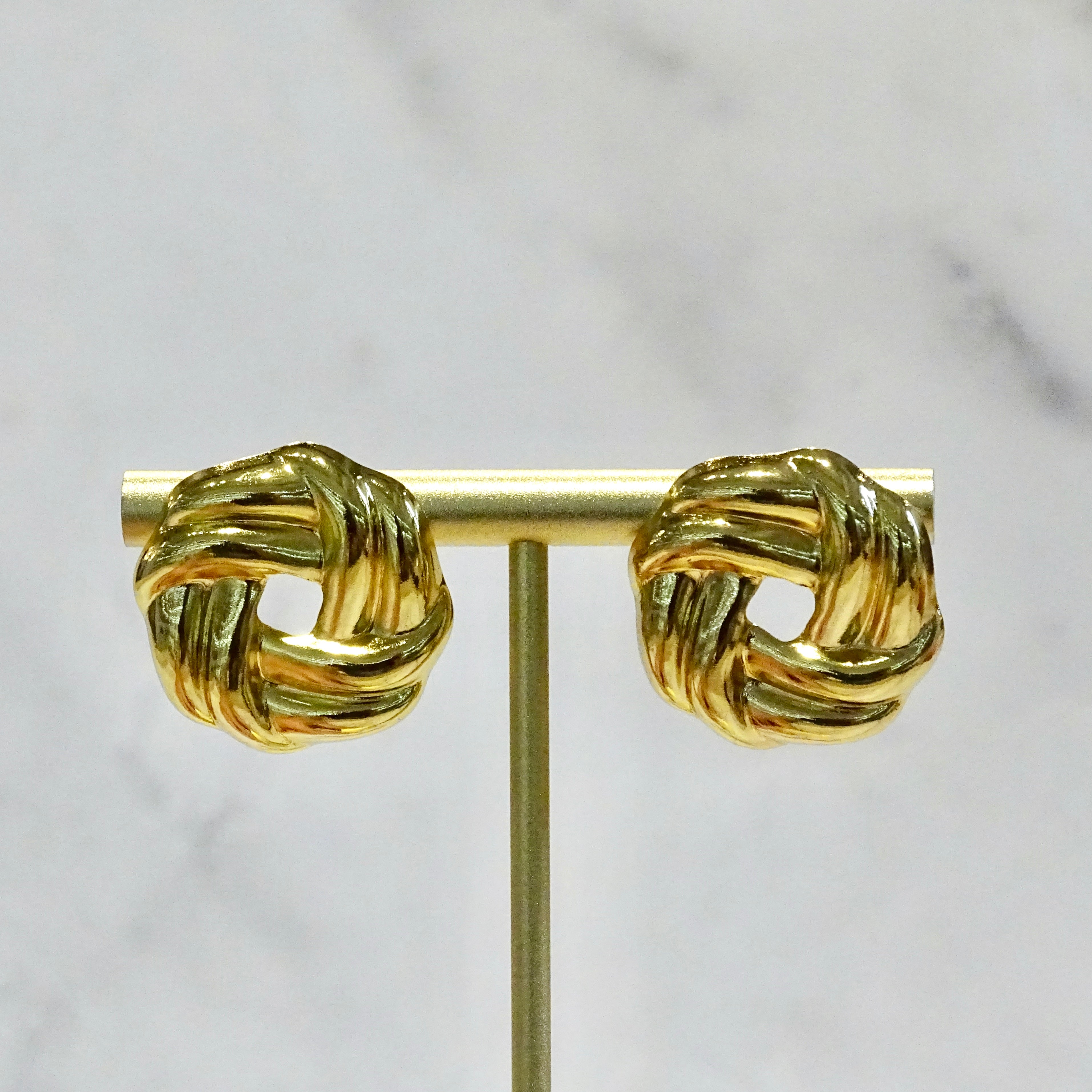 Aretes Acero Inoxidable Nudo Trenzado