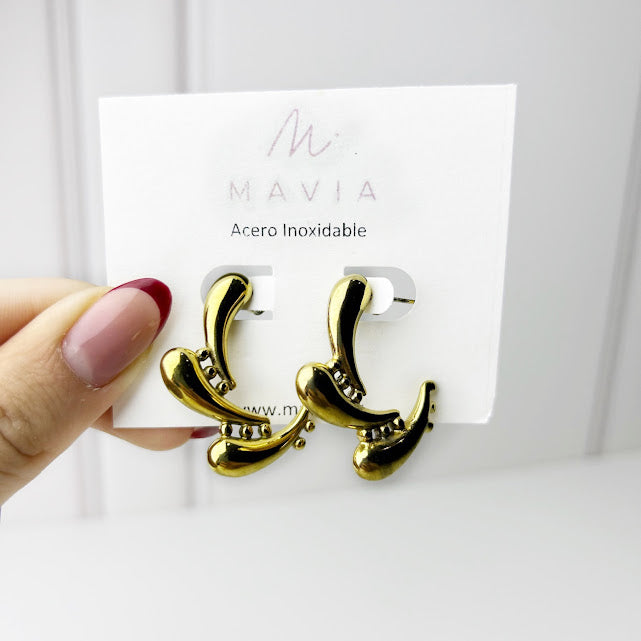 Aretes Acero Inoxidable Tres Gotas.