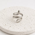 Anillo Acero Inoxidable Serpiente Doble