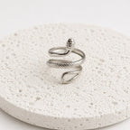 Anillo Acero Inoxidable Serpiente Doble