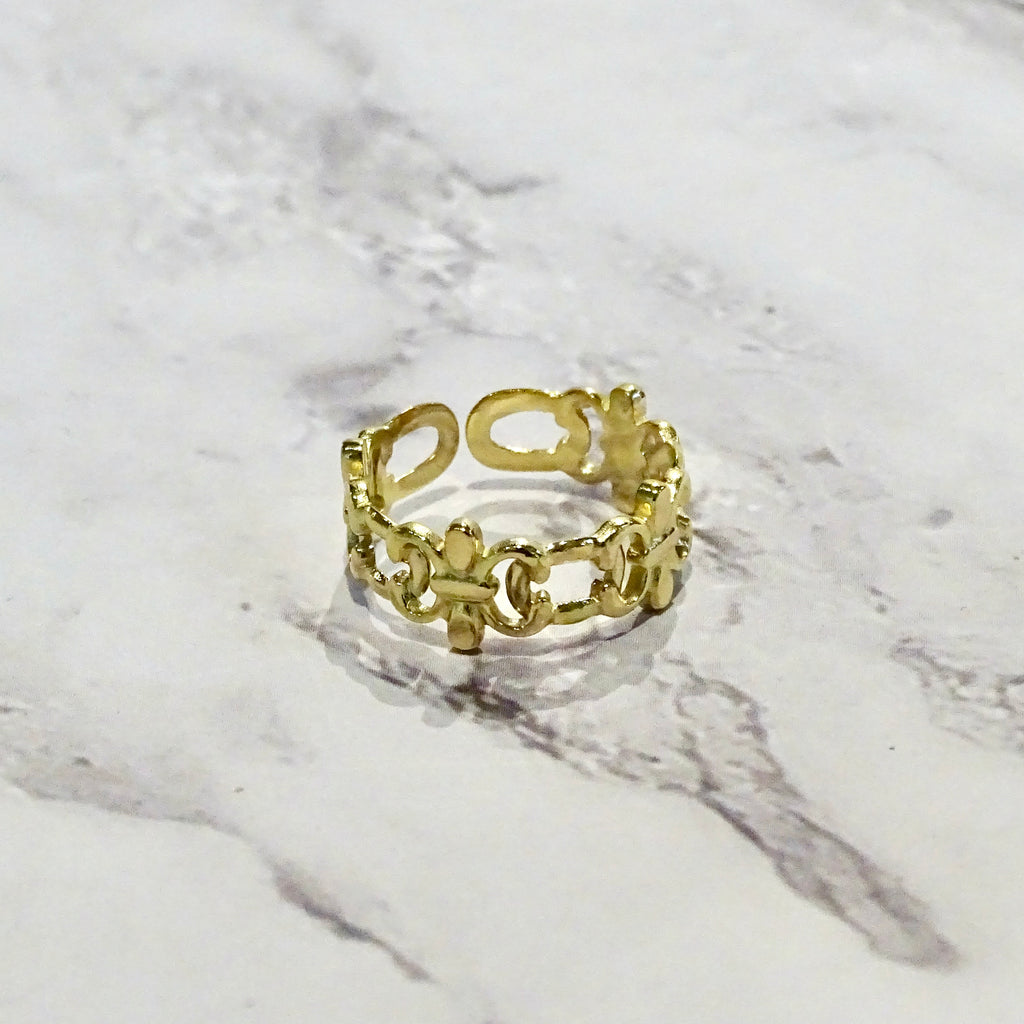 Anillo Acero Inoxidable Eslabón Asimétrico