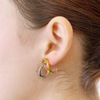 Aretes Acero Inoxidable Asimétricos Bicolor