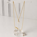 Collar Acero Inoxidable cadena delgada dije de perla