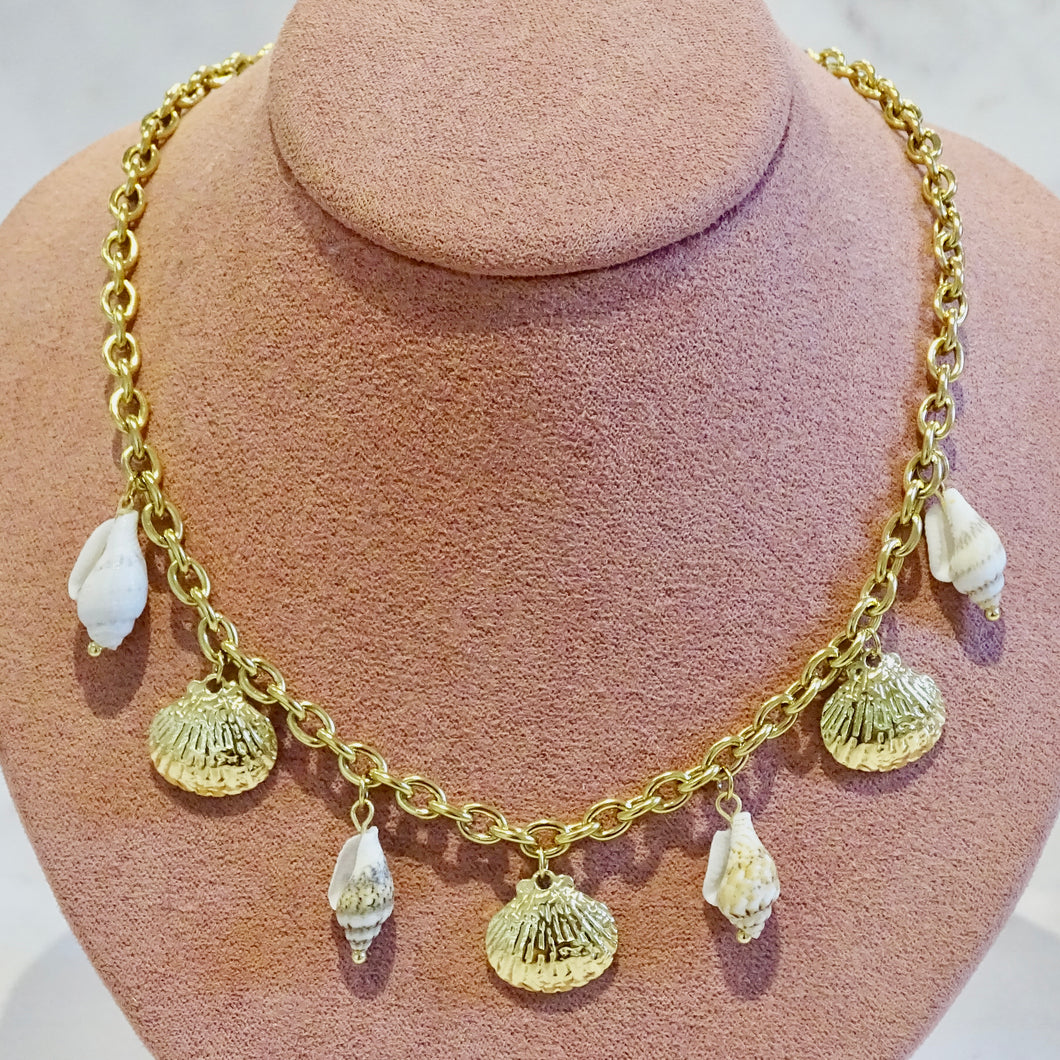 Collar Acero Inoxidable Conchas con Caracolas