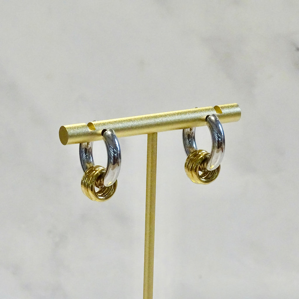 Arracadas Acero Inoxidable Bicolor Hoop