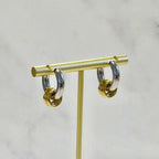 Arracadas Acero Inoxidable Bicolor Hoop