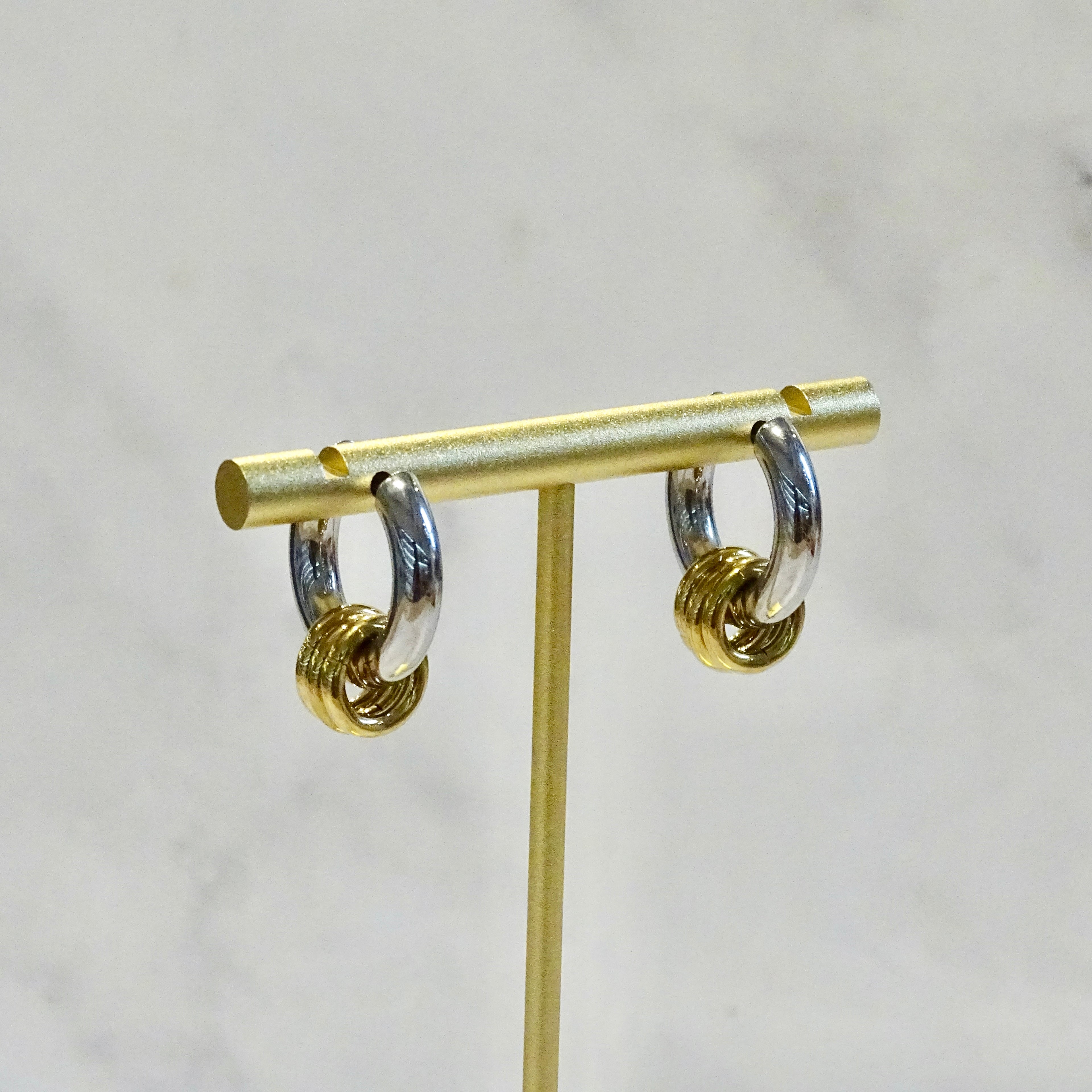 Arracadas Acero Inoxidable Bicolor Hoop