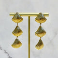Aretes Acero Inoxidable 3 Conchas
