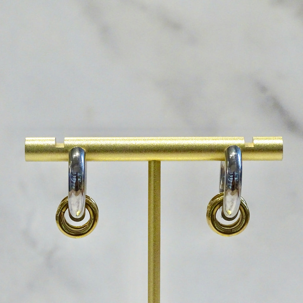 Arracadas Acero Inoxidable Bicolor Hoop